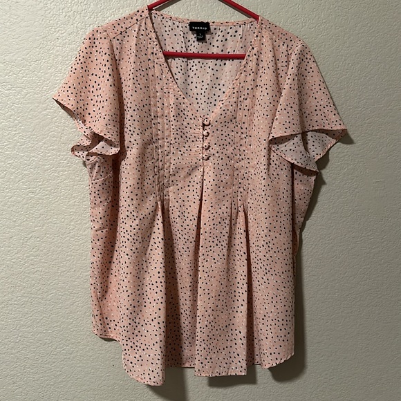TORRID GEORGETTE BUTTON FRONT BLOUSE SIZE 1 1X 14-16 ONLY WORN A FEW TIMES - Picture 4 of 5